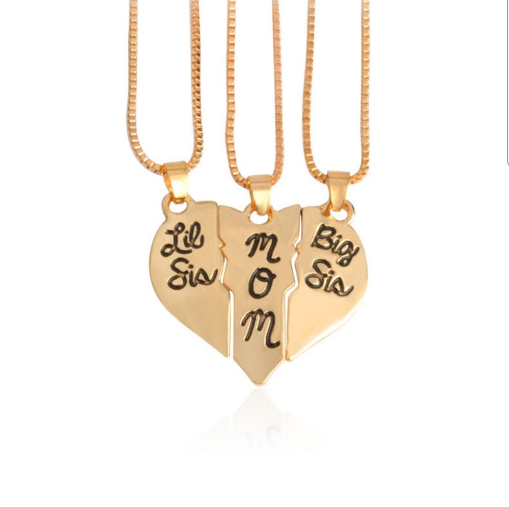 MOM, BIG SIS, LIL SIS NECKLACE SET